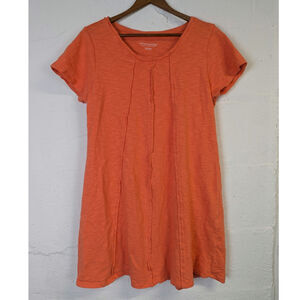 Soft Surroundings Shift Dress Womens Medium Petite Orange Boho Lagenlook Beachy